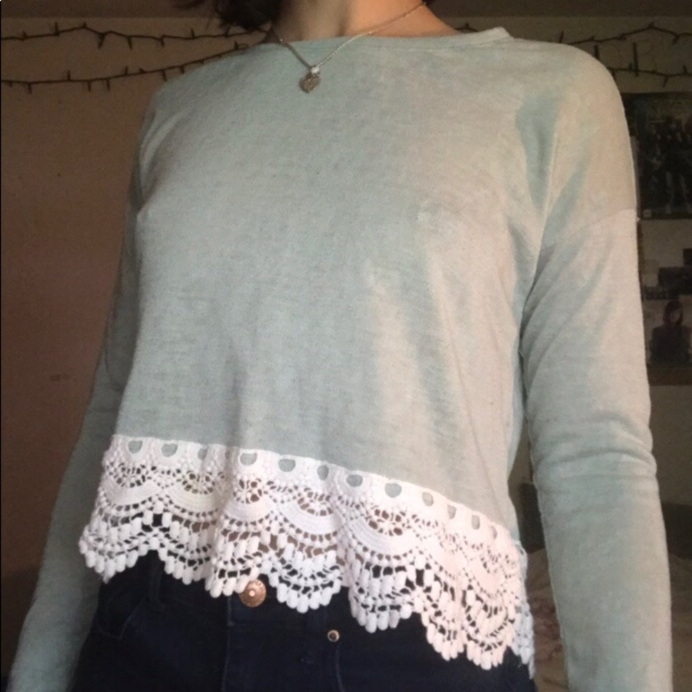 forever 21 lace trim top